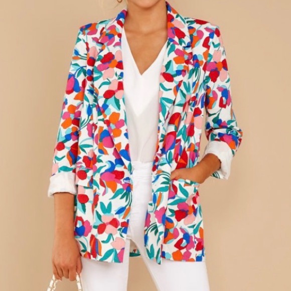 Red Dress Boutique Jackets & Blazers - Vivaciously Vogue Floral Print Blazer